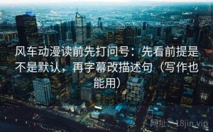风车动漫读前先打问号：先看前提是不是默认，再字幕改描述句（写作也能用）