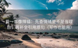 爱一番像排错：先查情绪是不是当理由，再补全引用原句（写作也能用）