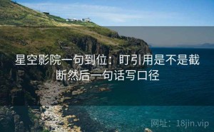 星空影院一句到位：盯引用是不是截断然后一句话写口径